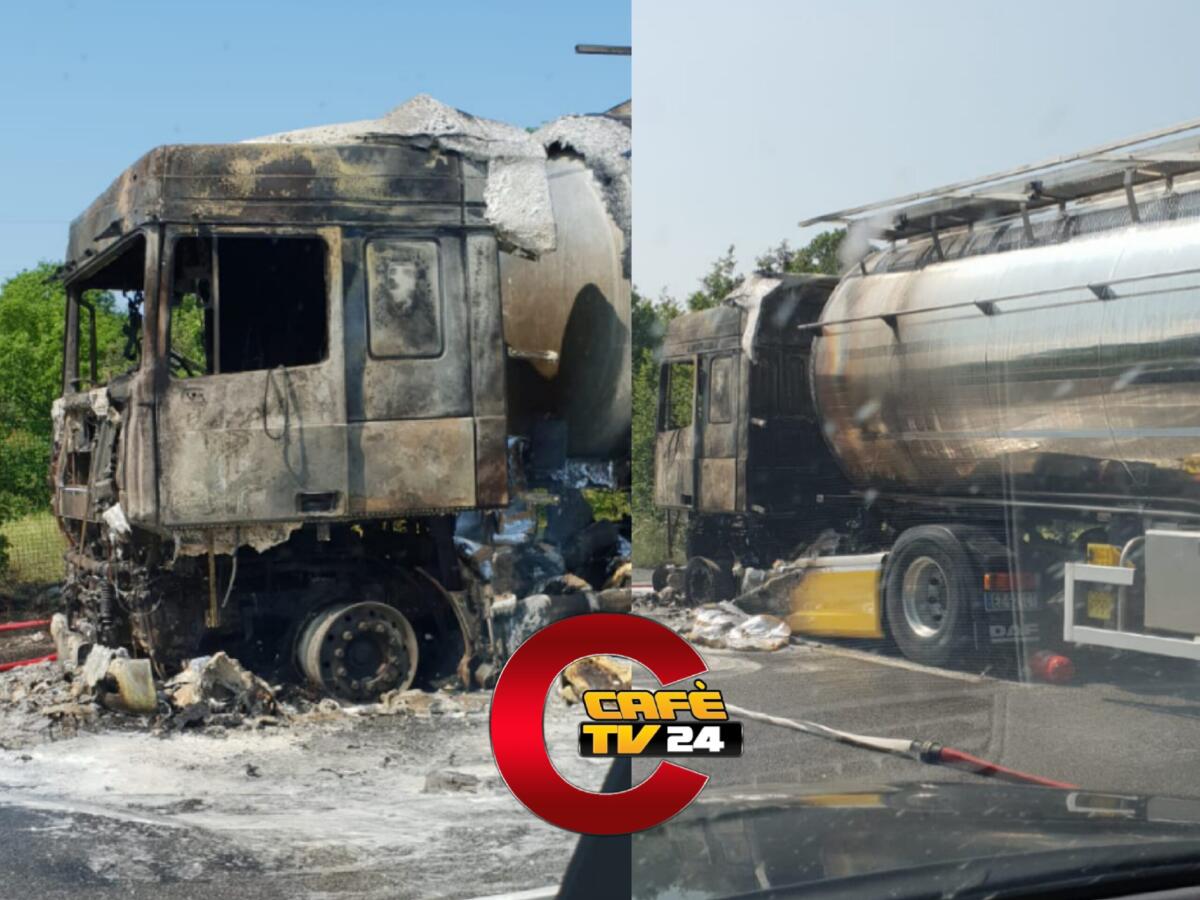 Tir-cisterna a fuoco in A4, i vigili del fuoco domano le fiamme evitando il peggio - 