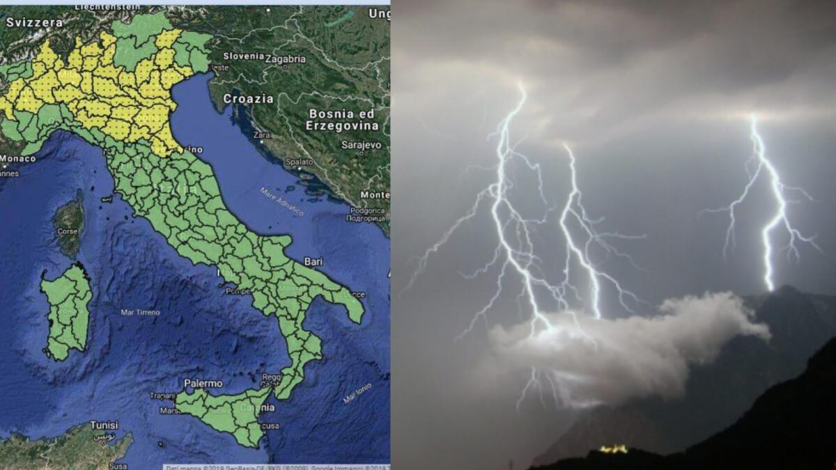 Maltempo: allerta gialla per oggi in 4 regioni del nord, ancora forti temporali - 