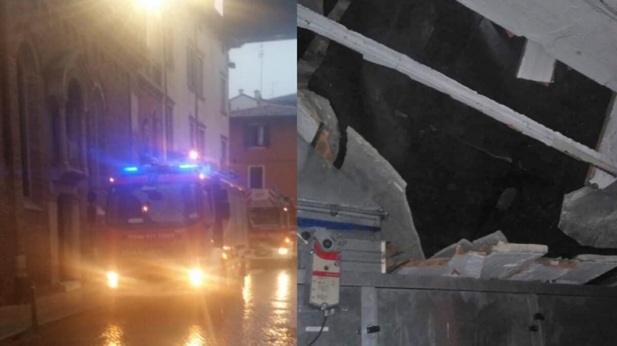 Violento temporale  a Verona: crolla un locale della Cattedrale - 