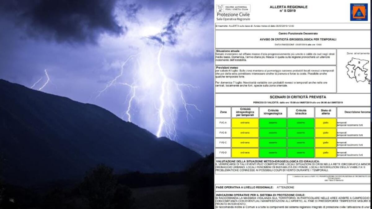 In Friuli allerta meteo della protezione civile: "attenzione, forti temporali in arrivo" - 