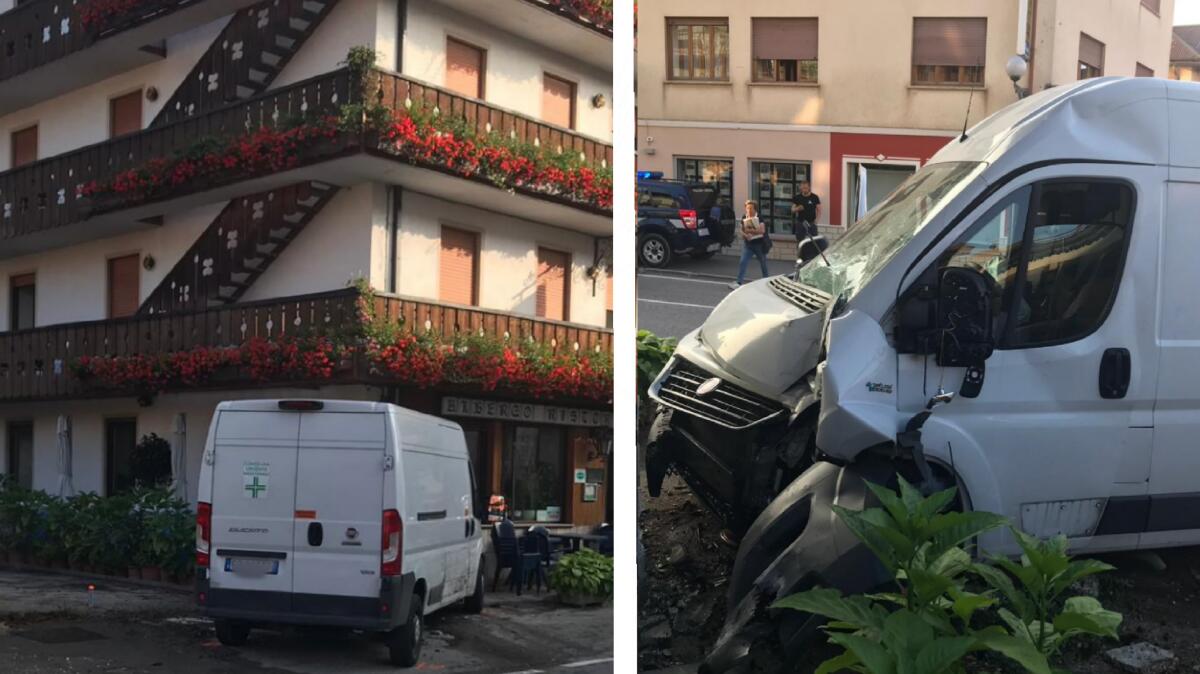 Sbanda e si schianta contro un albergo: ferito il conducente - 