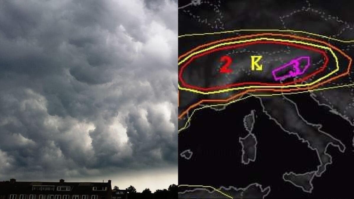 Maltempo, massima allerta Estofex a nord est, grandine, downburst, piogge intense e rischio tornado - 