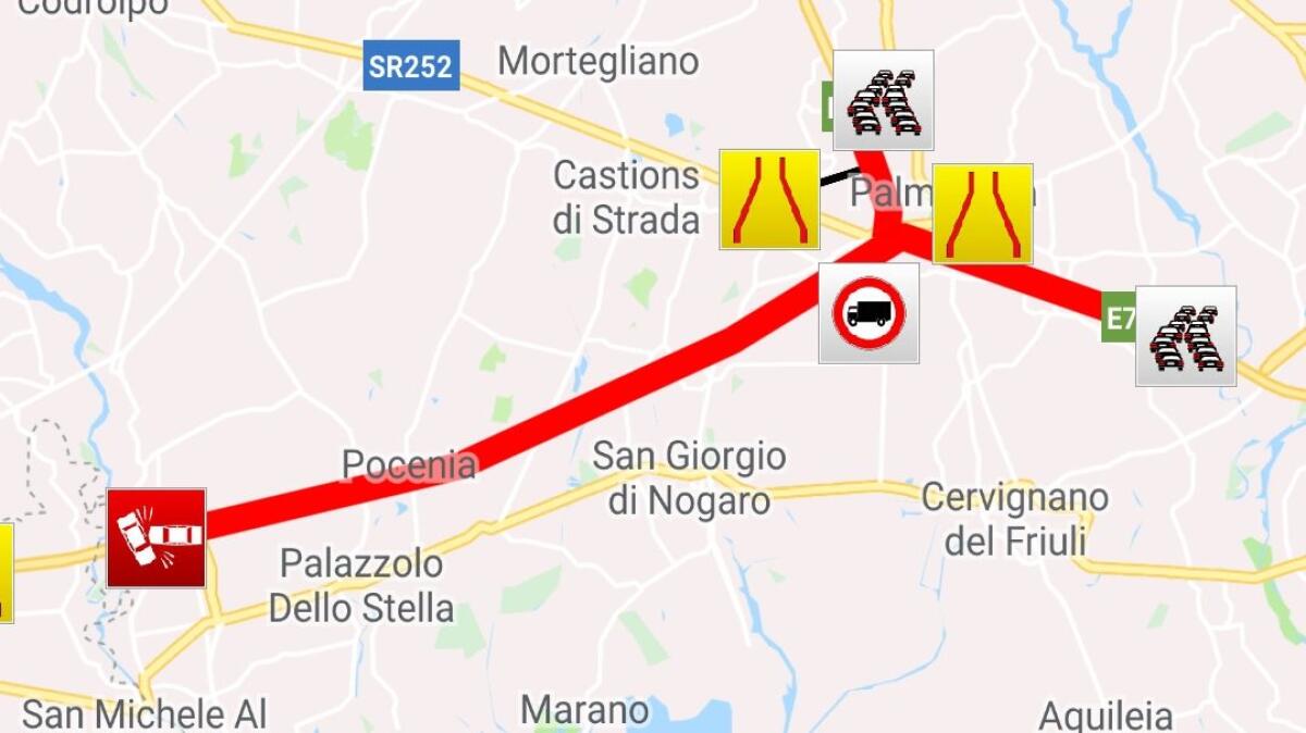 Incidente in A4 tra Latisana e Portoguraro. Lunghe code - 