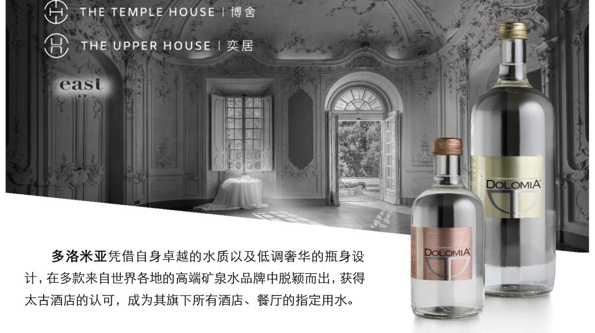 Dolomia, Acqua Ufficiale delle Catene House Collective e East Hotels - 