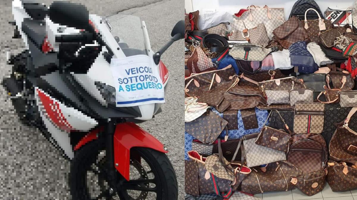 Sequestri a Jesolo: minorenne in moto senza assicurazione e senegalese con borse contraffate - 