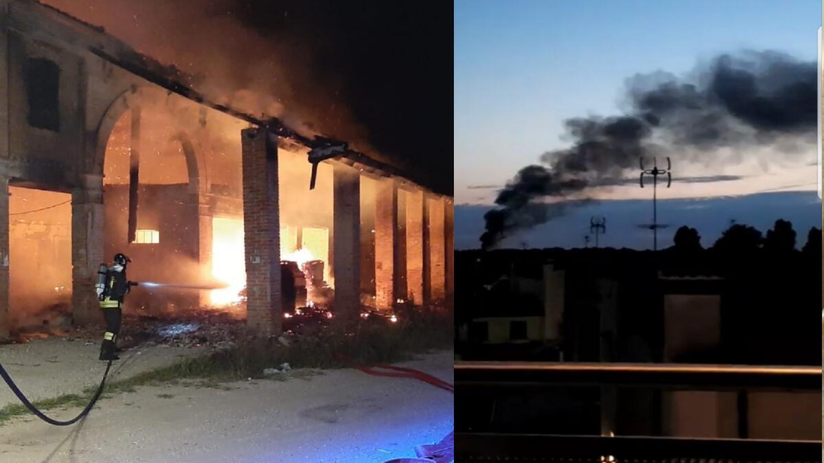 Eraclea, incendio nel ricovero di mezzi agricoli: vigili del fuoco  sul posto - 