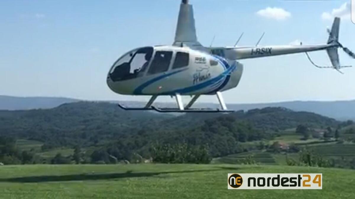 San Floriano del Collio, al matrimonio la sposa sorprende tutti: arriva in elicottero - 