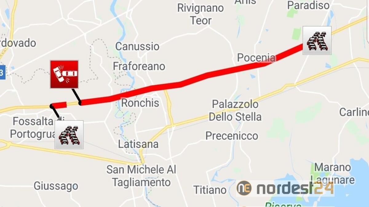 Incidente in autostrada A4 tra Latisana e Portogruaro: traffico bloccato - 