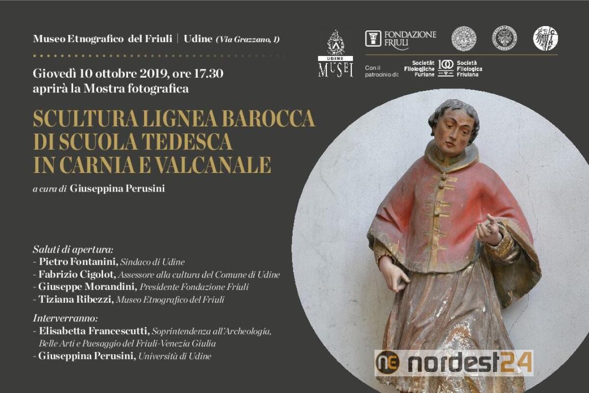 Scultura lignea barocca di scuola tedesca in Carnia e Valcanale - 