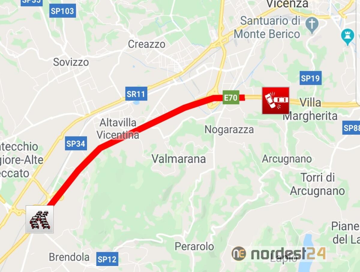 A4, incidente tra tre auto in Autostrada: 8 km di coda - 