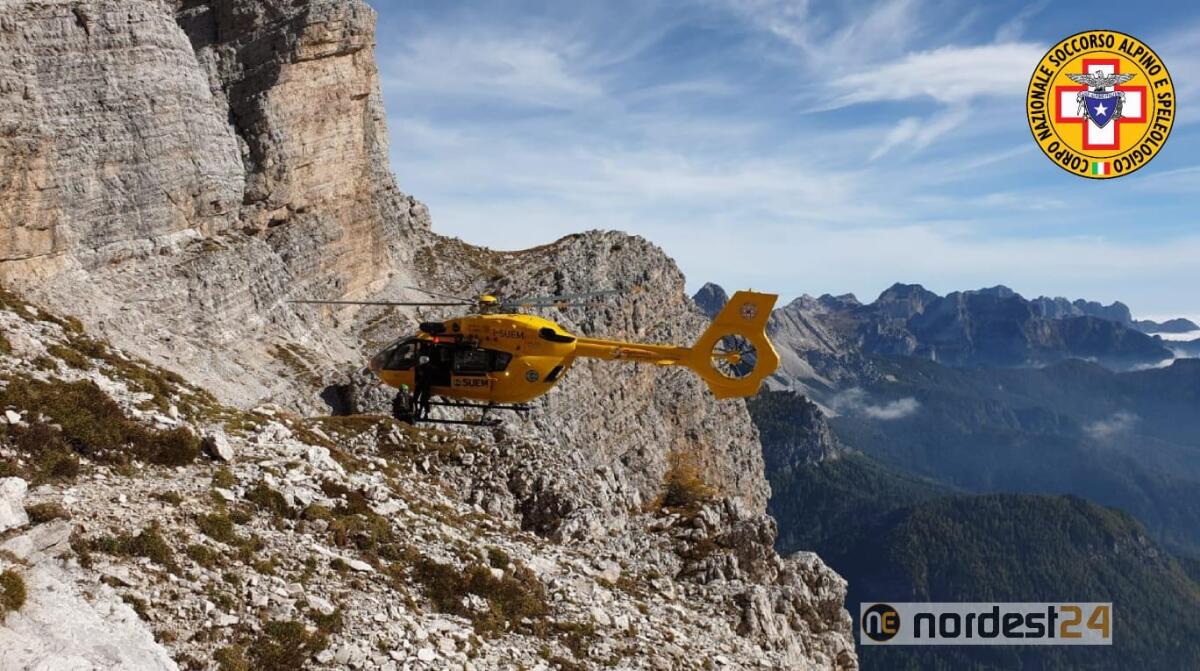 Alpinista 40enne colpito da un grande sasso: recuperato con l'elicottero - 