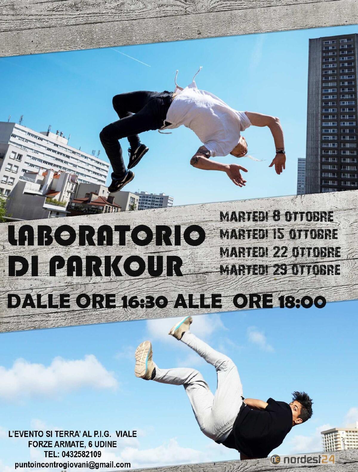 Udine. Laboratorio sportivo di parkour - 
