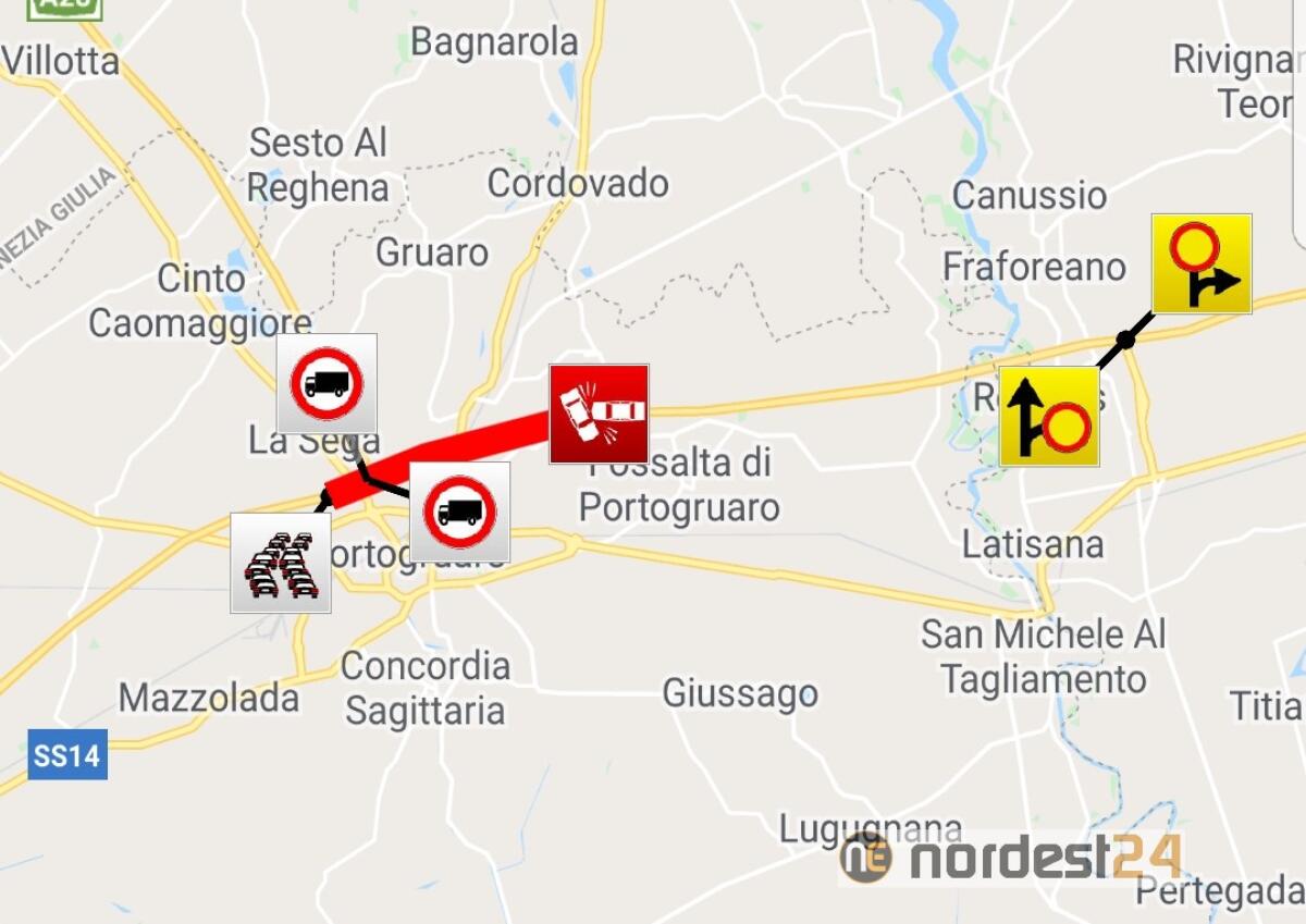 Grave incidente in A4 tra Latisana e Portogruaro: chiusa l'autostrada - 