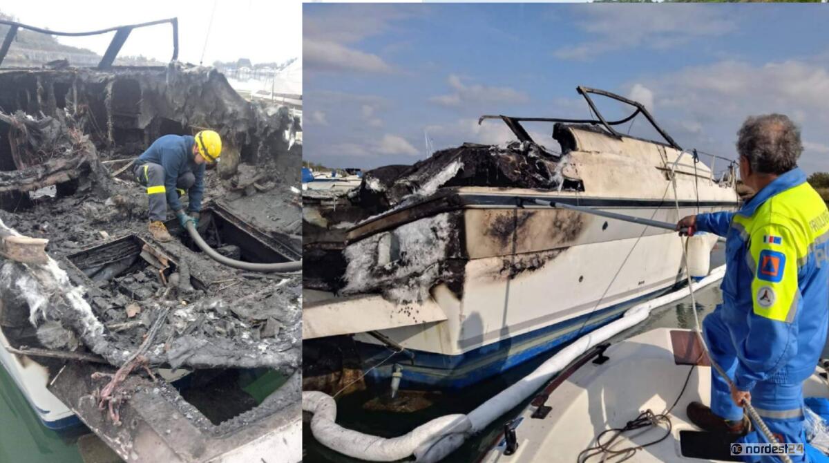 Barca a fuoco a San Giorgio: volontari della Protezione Civile in prima linea - 