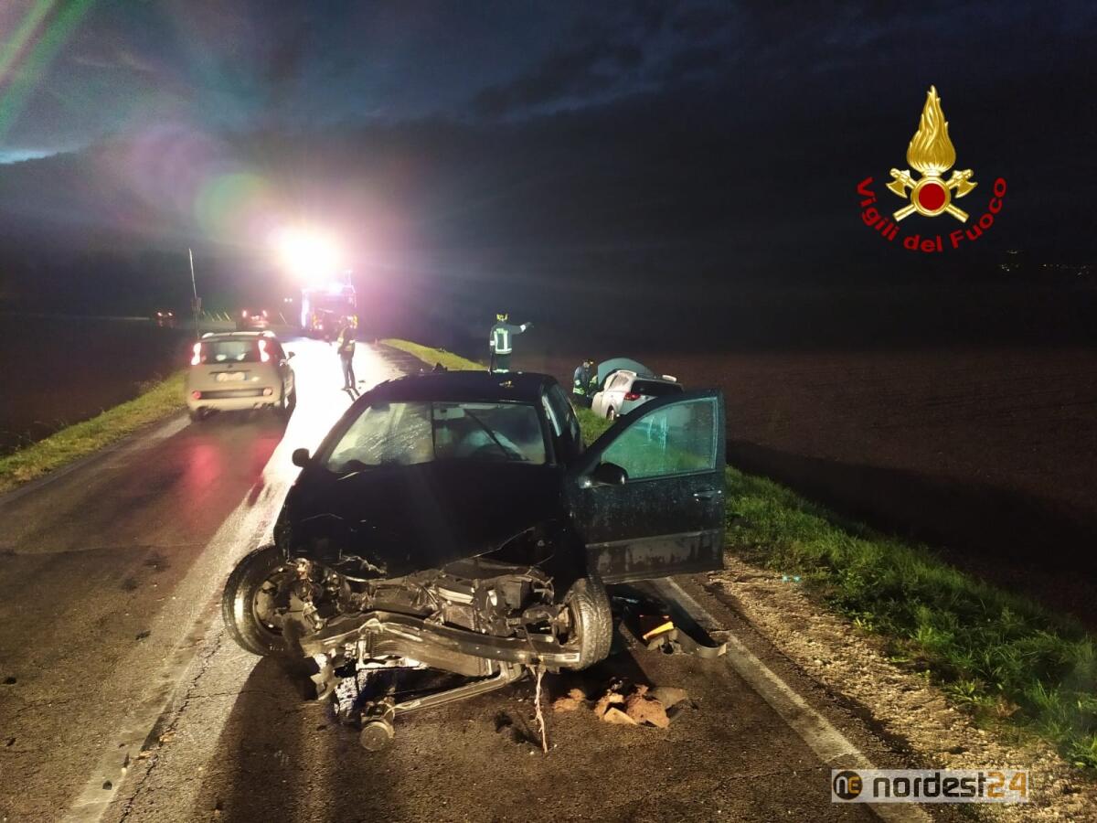 Incidente a Meledo di Sarego (Vi), scontro tra due auto: 3 feriti - 