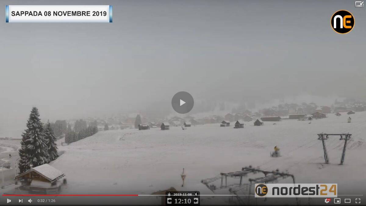 Neve a Sappada, dal verde al bianco in poche ore, 8 novembre 2019 - 