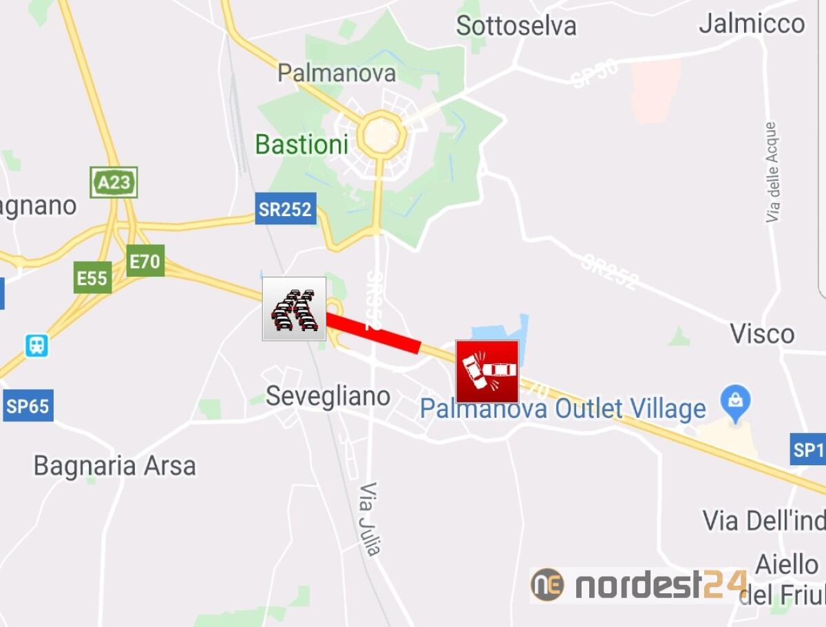 Incidente in A4 tra Palmanova e Villesse - 