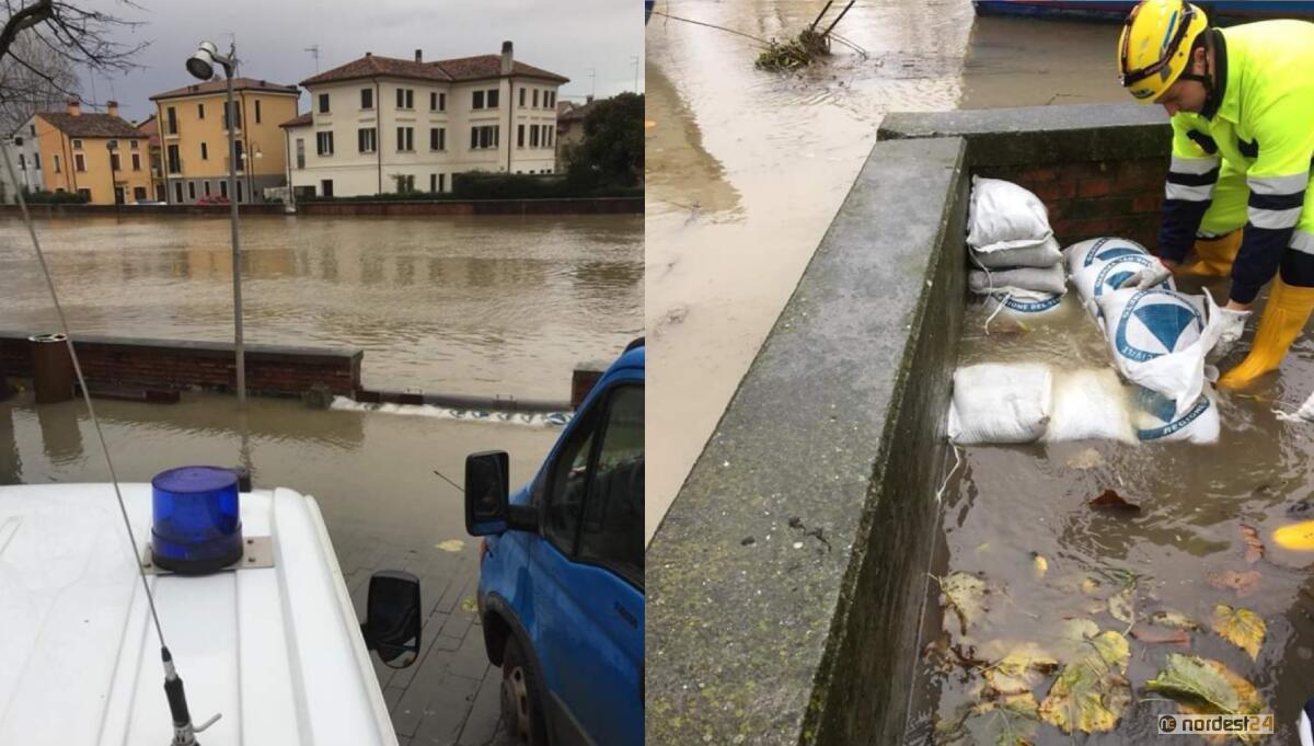 Maltempo, a Concordia Sagittaria esonda in piazza il fiume Lemene - 