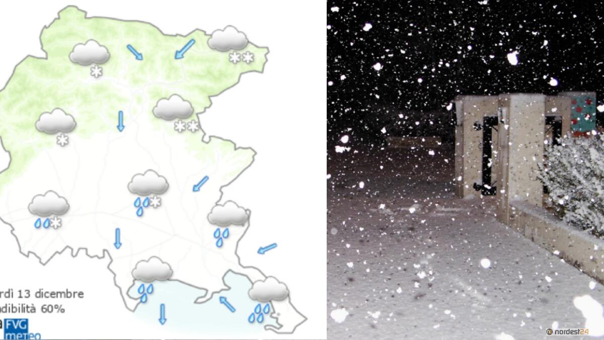 Maltempo in Friuli: domani neve fino in pianura - 