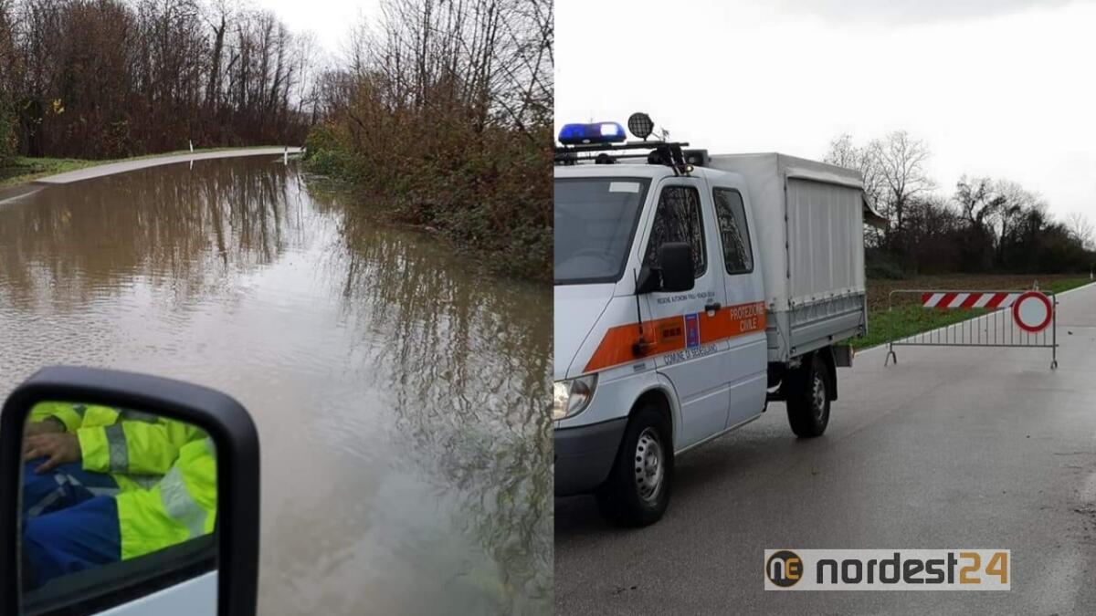 Maltempo, strade allagate a Sedegliano: sospesa la viabilità - 