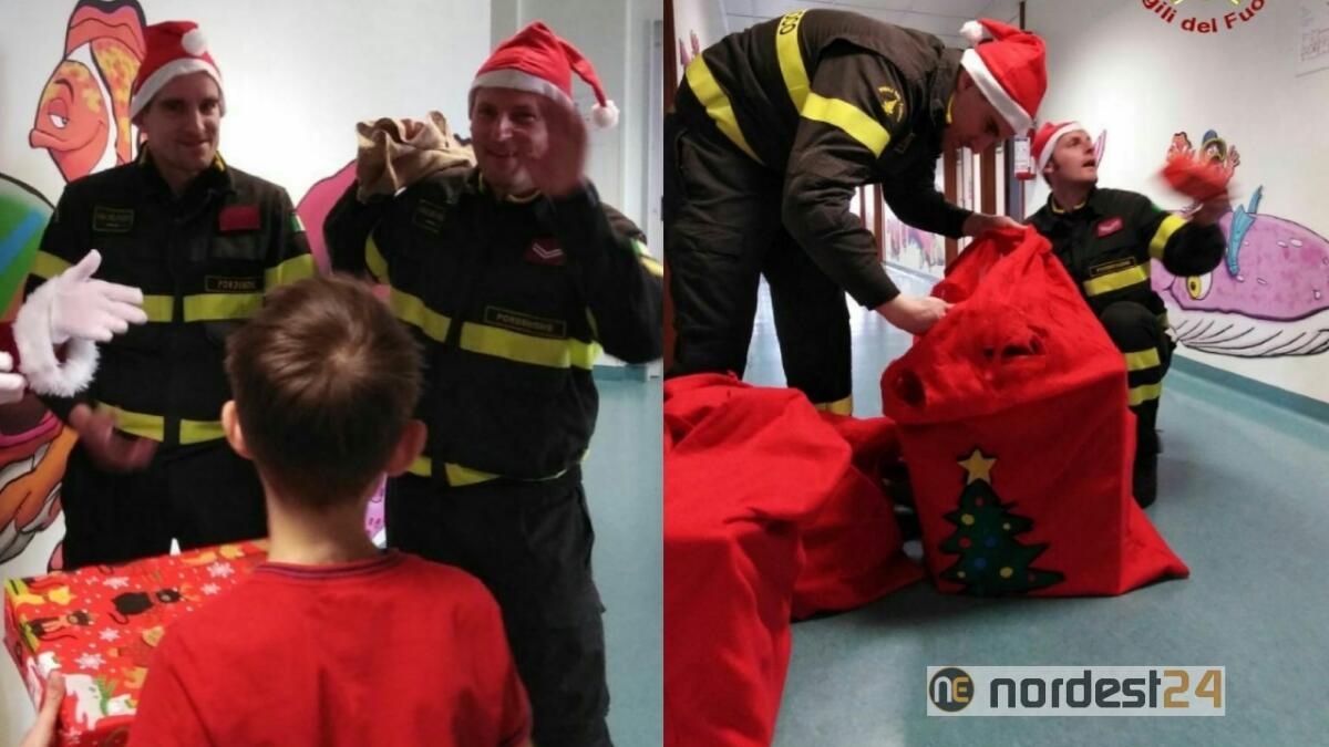 Pordenone, intervento speciale dei pompieri: regali e sorrisi in pediatria - 