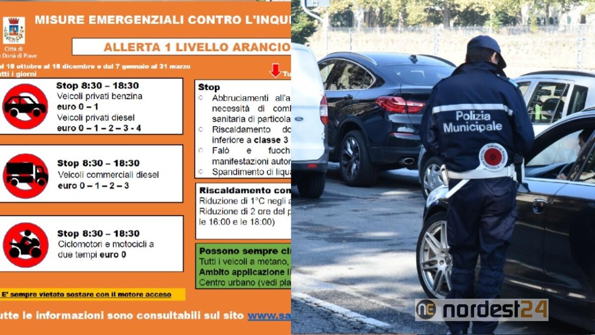 San Donà di Piave, inquinamento: c'è l'allerta arancio, stop auto - 