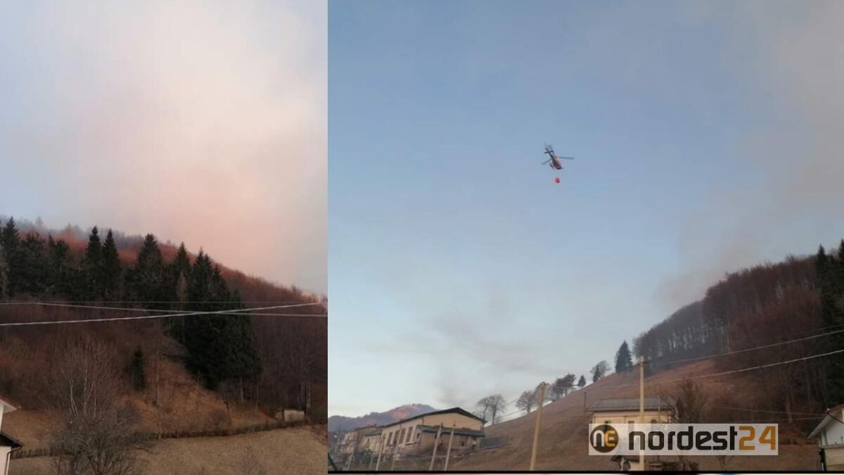 Incendio sul Monte Vas: bruciano i boschi in comune di Lauco - 