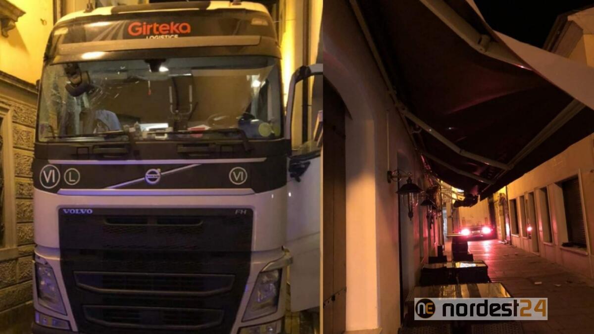 Portogruaro, camionista ubriaco entra con il tir in centro: danni ingenti - 