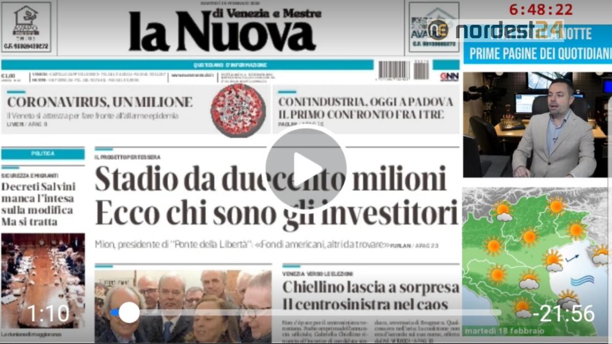 Buongiorno Nordest: la rassegna stampa del 18 febbraio 2020 - 
