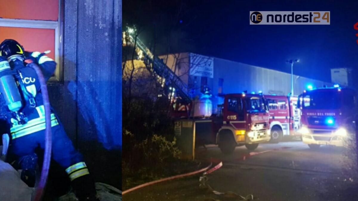 Incendio ad Aviano, a fuoco nella notte la Cartotecnica Gallo - 