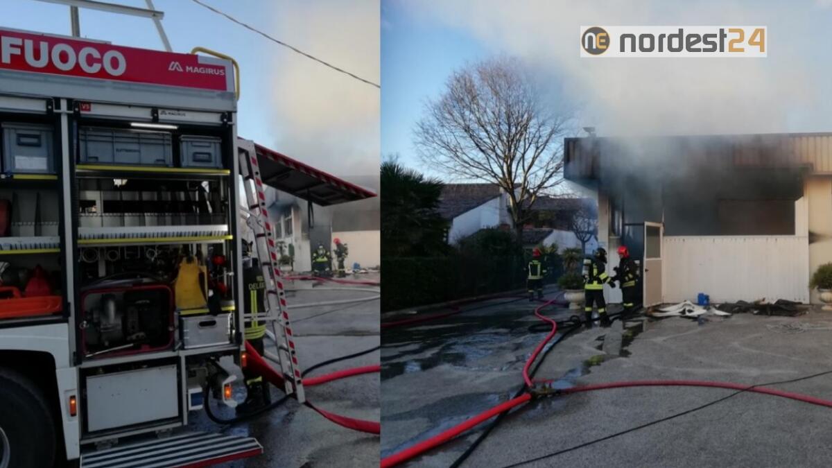 Vasto incendio a Cittadella (PD): brucia un'azienda tessile - 