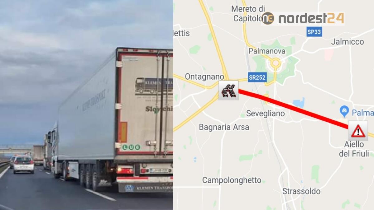 Incendio di un'auto in A4 tra Palmanova e Villesse - 