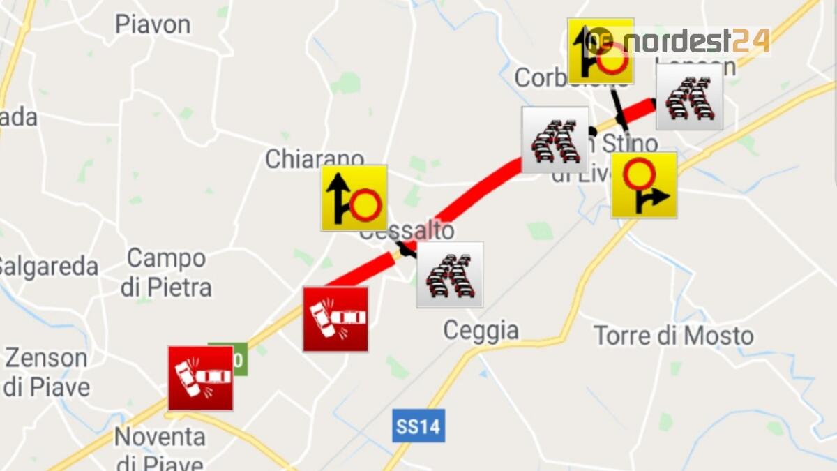 Due incidenti in A4 tra Cessalto e San Donà: autostrada chiusa - 