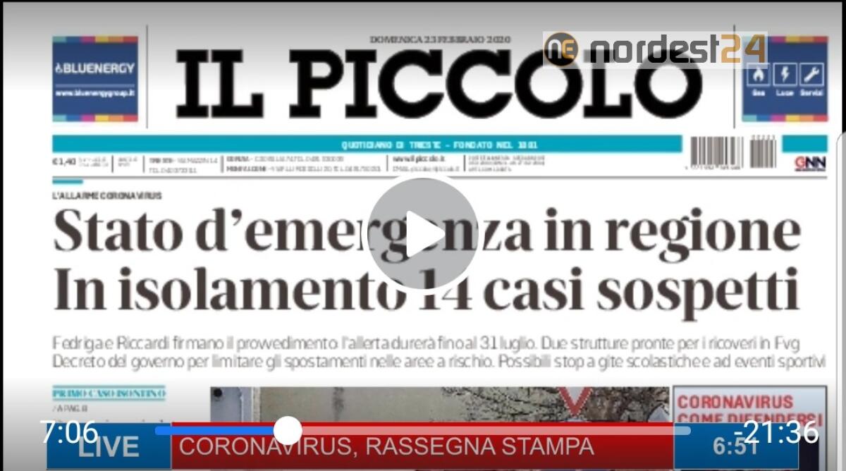 Coronavirus, la rassegna stampa del 24 febbraio 2020 - 