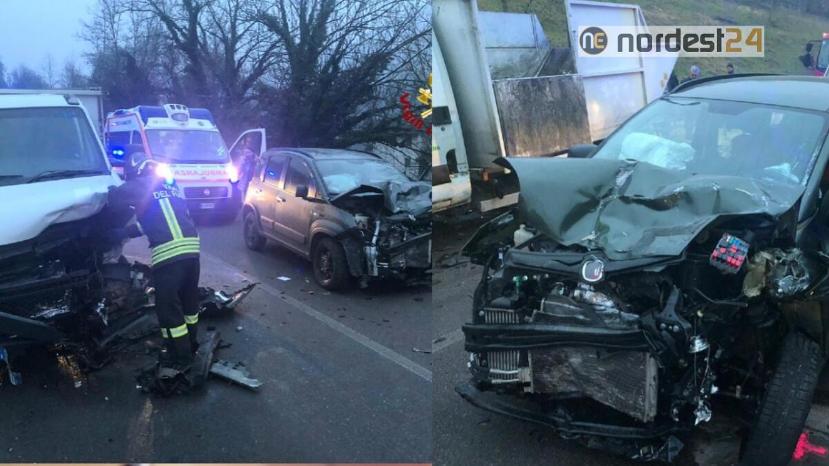 Violento scontro tra una Panda e un camioncino: 2 feriti - 