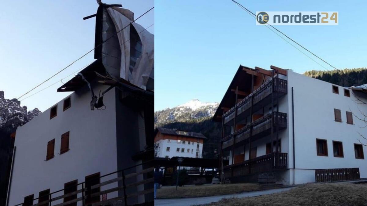 Belluno, vento a 120 km/h: Hotel scoperchiato - 