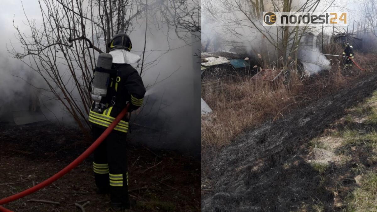 Vasto incendio in corso a Cesarolo di San Michele al Tagliamento - 