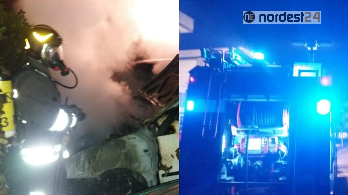 Auto a fuoco nella notte: i pompieri domano l'incendio - 