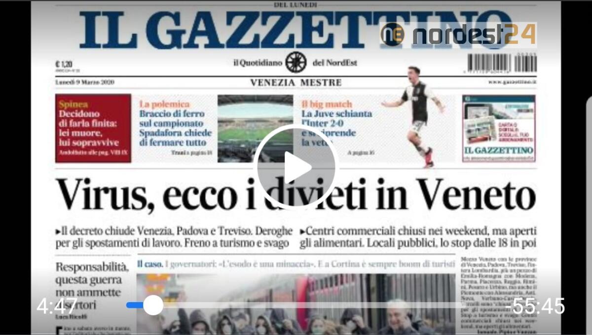 Ultimi aggiornamenti e Rassegna Stampa del 09 marzo 2020 - 