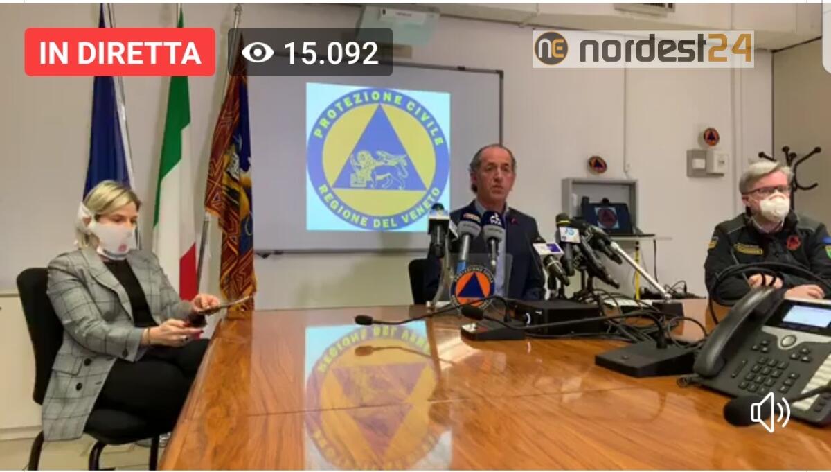 Zaia in diretta: "mille persone in ospedale, un quarto finisce intubato" - 