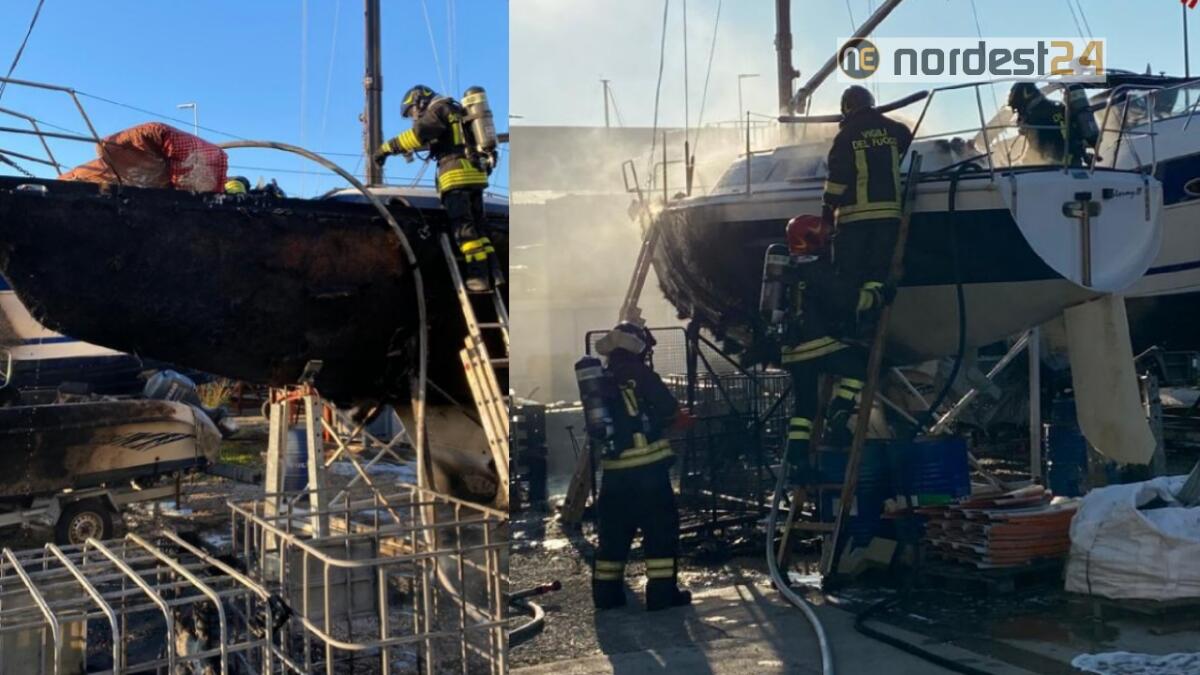Incendio a Trieste: a fuoco 3 barche in manutenzione - 