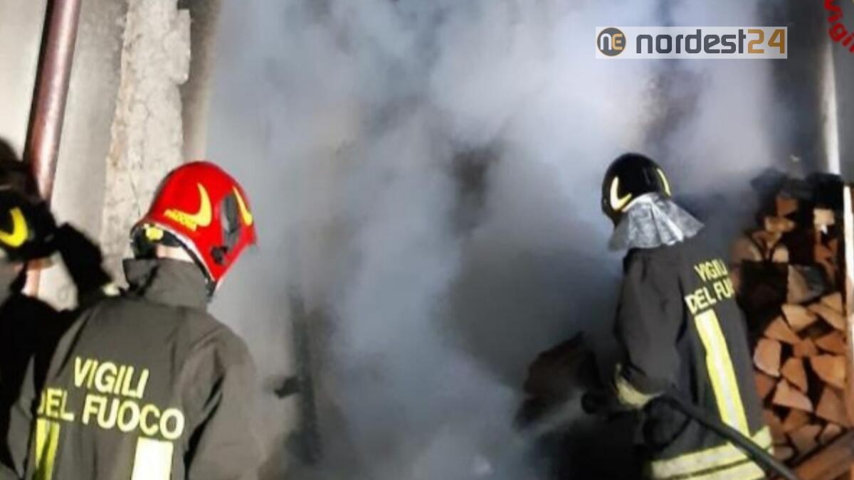 A fuoco una legnaia: i pompieri mettono in salvo l'abitazione vicina - 