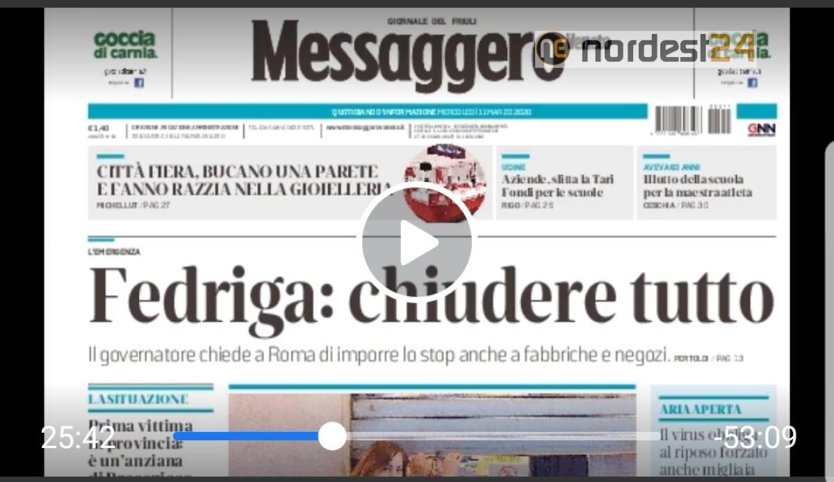 La proposta: "chiudere tutto". Rassegna stampa 11 marzo 2020 - 