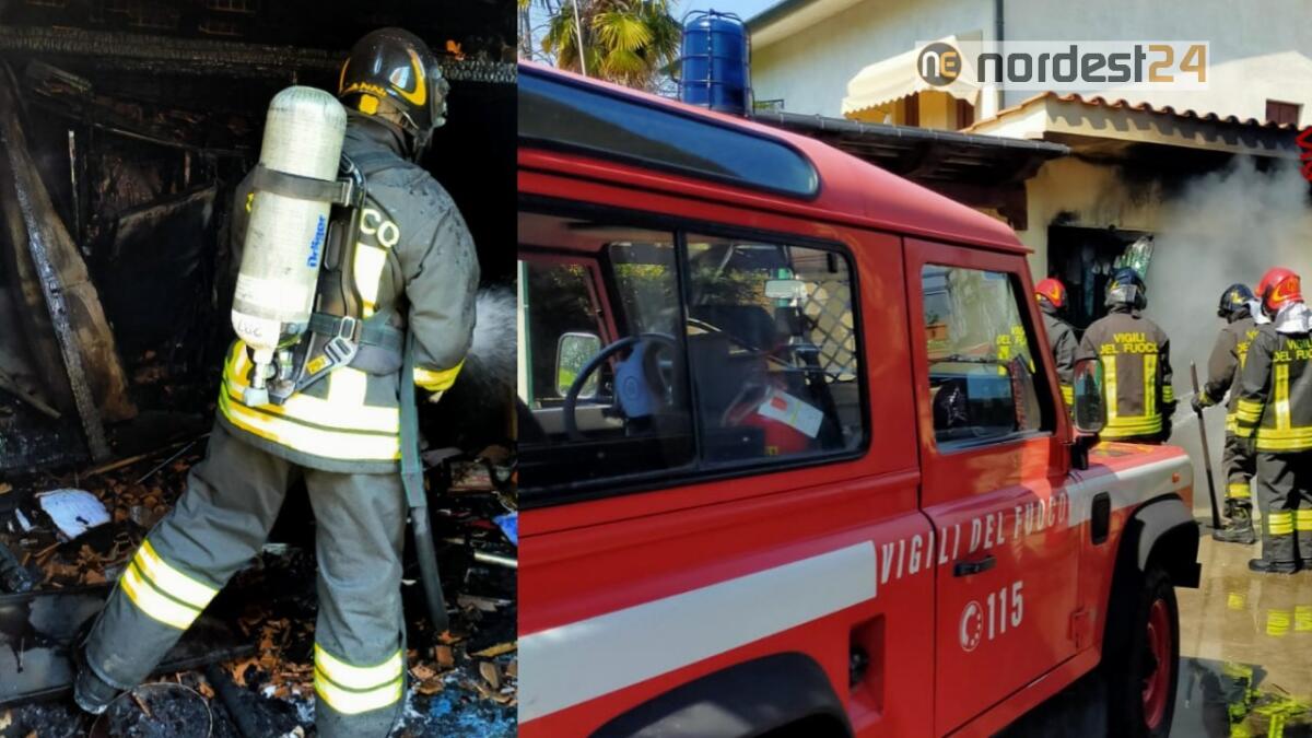 Incendio a San Stino di Livenza: edificio avvolto e distrutto dalle fiamme - 