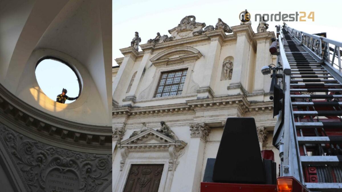 Cade un grande vetro della Chiesa nel centro della navata: nessun ferito - 