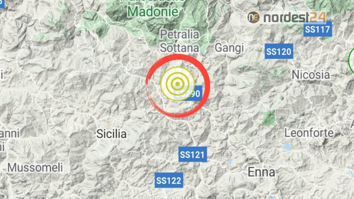 Scossa di terremoto in Sicilia con epicentro a Bompietro - 
