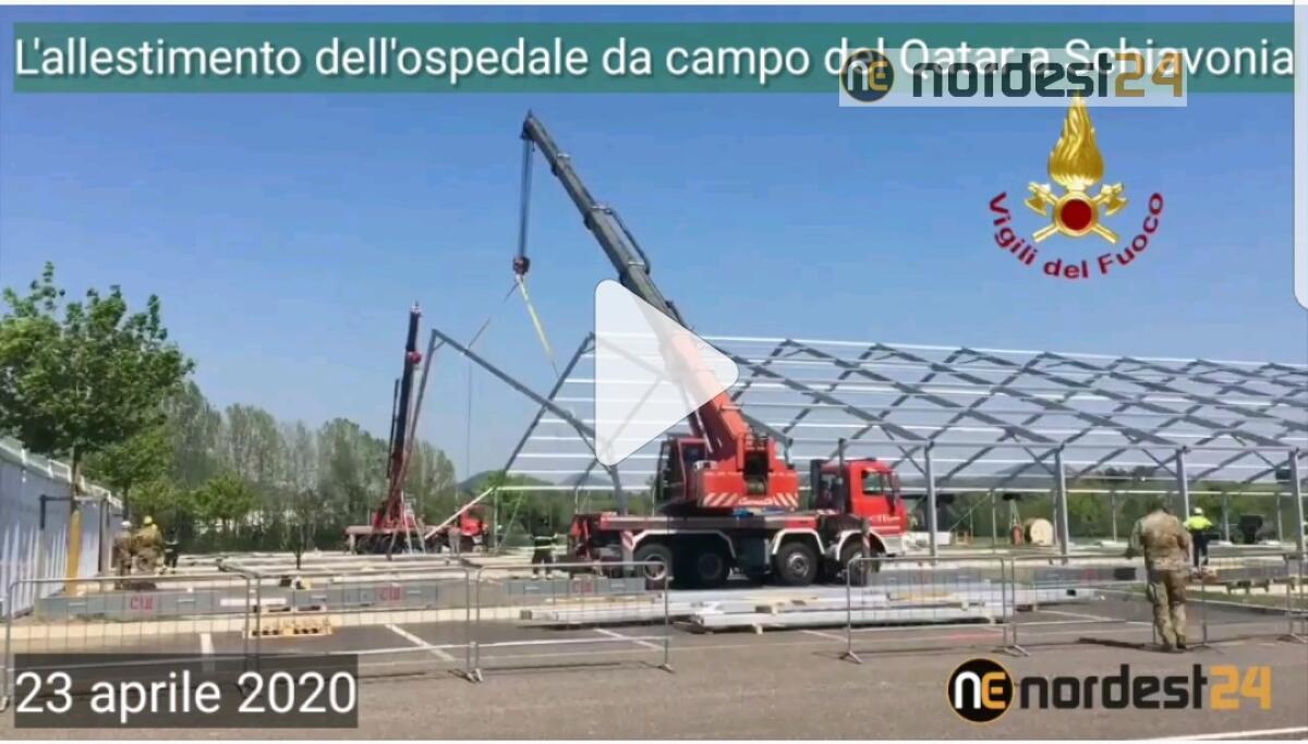 Schiavonia. Ospedale da campo donato dal Qatar: proseguono i lavori - VIDEO - 