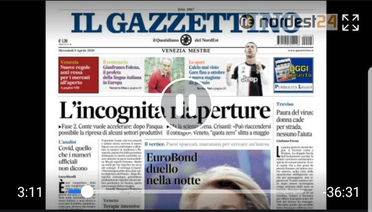 Fase 2: l'incognita riaperture. Rassegna stampa 08 aprile 2020 - 