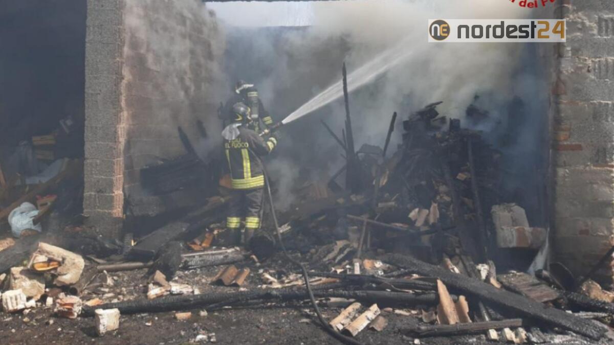 Scoppia l'incendio nel deposito di attrezzi e legnaia: distrutto - 