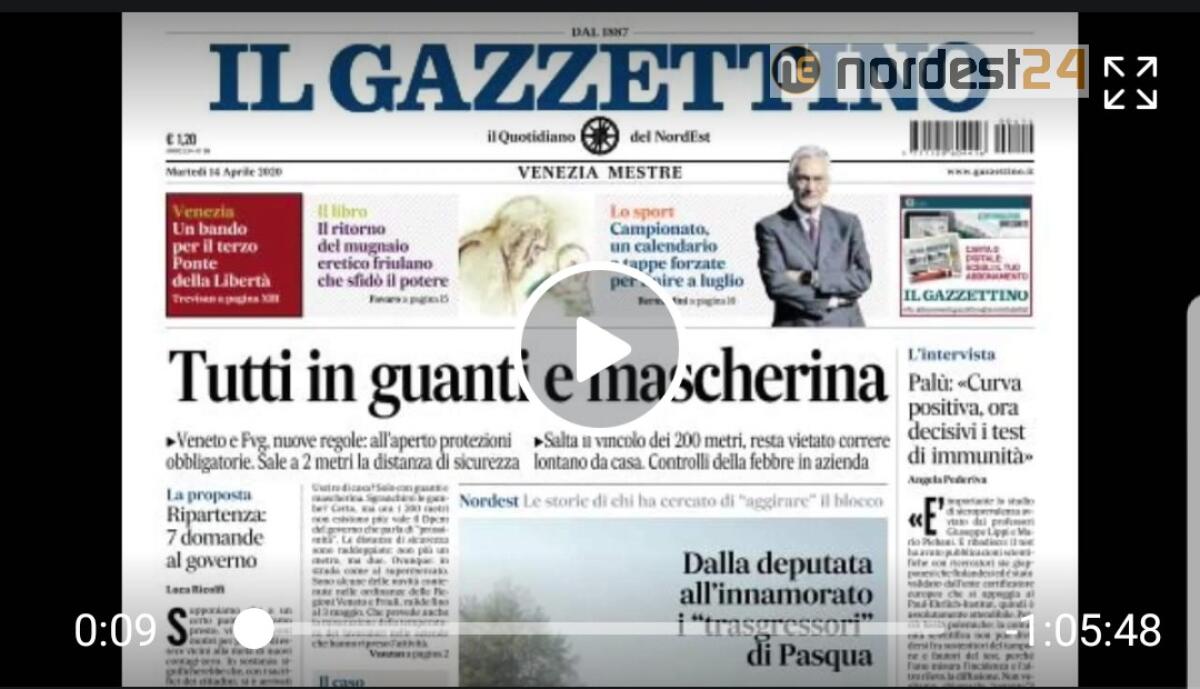 Tutti "in guanti e mascherina". Rassegna stampa del 14 aprile 2020 - 